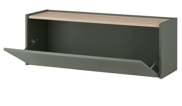 H�ngeschrank Center in Salbei und Barista Eiche Flurschrank h�ngend 100 cm