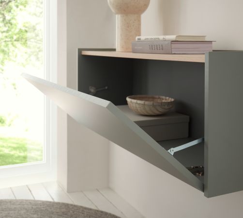 Garderobe Set 2-teilig Center in Salbei und Barista Eiche Garderobenkombination 150 x 200 cm
