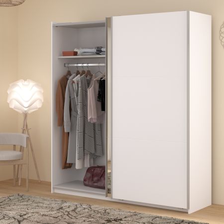 Kleiderschrank Swing in wei� Schiebet�renschrank 2-t�rig mit Spiegel 178 x 203 cm, Soft-Close