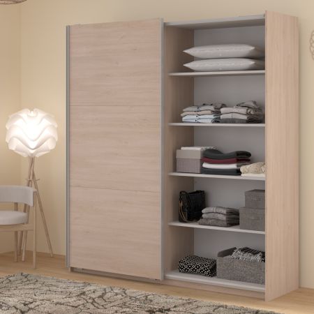 Kleiderschrank Swing in Jackson Eiche Schiebet�renschrank 2-t�rig mit Spiegel 178 x 203 cm, Soft-Close