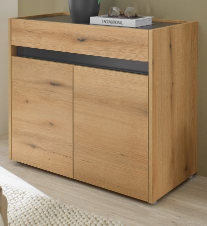 Schuhschrank Center in Evoke Eiche und grau Flurkommode 80 x 70 cm