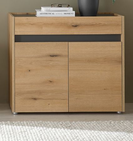 Schuhschrank Center in Evoke Eiche und grau Flurkommode 80 x 70 cm