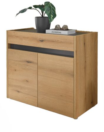 Schuhschrank Center in Evoke Eiche und grau Flurkommode 80 x 70 cm