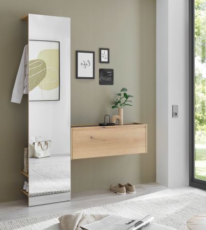 H�ngeschrank Center in Evoke Eiche und grau Flurschrank h�ngend 100 cm