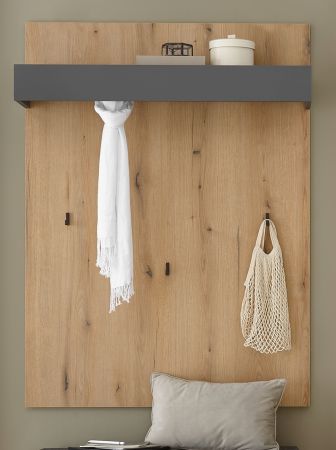 Garderobenpaneel Center in Evoke Eiche und grau Wandgarderobe 100 x 135 cm