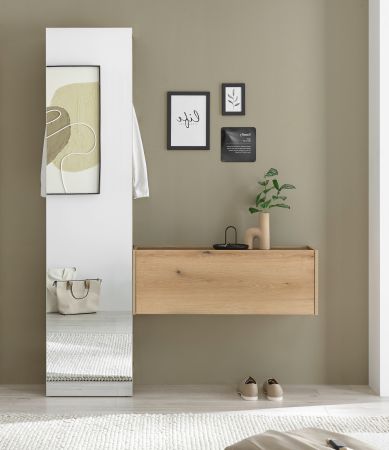 Garderobe Set 2-teilig Center in Evoke Eiche und grau Garderobenkombination 150 x 200 cm