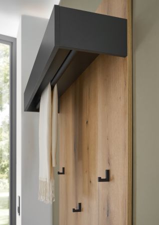 Garderobe Set 4-teilig Center in Evoke Eiche und grau Garderobenkombination 170 x 200 cm