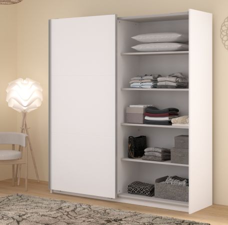 Kleiderschrank Swing in wei� Schiebet�renschrank 2-t�rig mit Spiegel 178 x 203 cm, Soft-Close