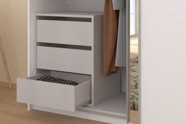Kleiderschrank Swing in wei� Schiebet�renschrank 2-t�rig mit Spiegel 178 x 203 cm, Soft-Close