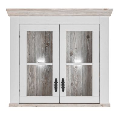 K�che H�ngeschrank Rovola in wei� Pinie Landhaus K�chenschrank h�ngend 92 x 85 cm, Soft-Close