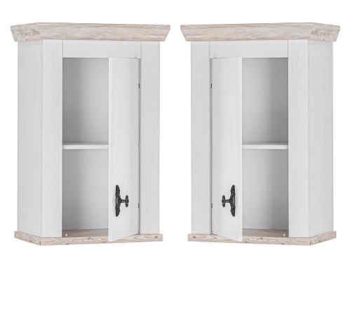 K�che H�ngeschrank Rovola in wei� Pinie Landhaus K�chenschrank h�ngend 55 x 85 cm, Soft-Close