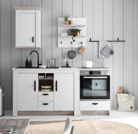 K�che H�ngeschrank Rovola in wei� Pinie Landhaus K�chenschrank h�ngend 55 x 85 cm, Soft-Close