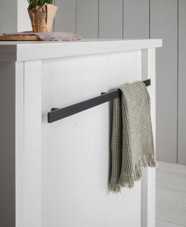 K�cheninsel Rovola in wei� Pinie Landhaus K�chenschrank freistehend 161 x 77 cm, Soft-Close