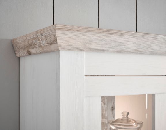 K�che Rovola in wei� Pinie Landhaus K�chenschrank Set 7-teilig 394 x 200 cm