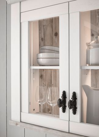 K�che Rovola in wei� Pinie Landhaus K�chenschrank Set 7-teilig 394 x 200 cm