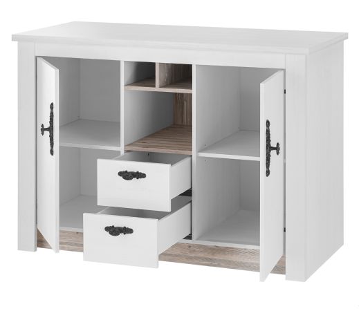 K�che Rovola in wei� Pinie Landhaus K�chenschrank Set 7-teilig 394 x 200 cm