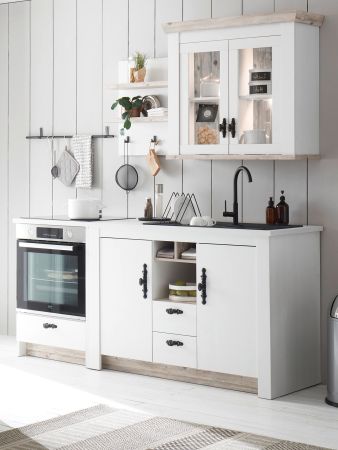 K�che Rovola in wei� Pinie Landhaus K�chenschrank Set 4-teilig 191 x 200 cm