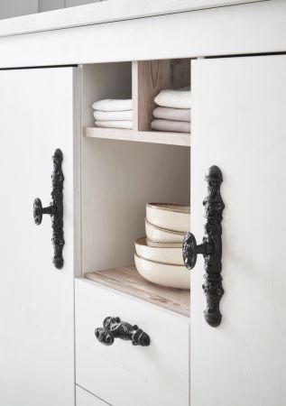 K�che Rovola in wei� Pinie Landhaus K�chenschrank Set 4-teilig 191 x 200 cm