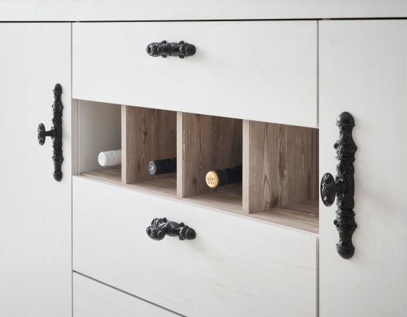 K�che Rovola in wei� Pinie Landhaus K�chenschrank Set 4-teilig 264 x 200 cm