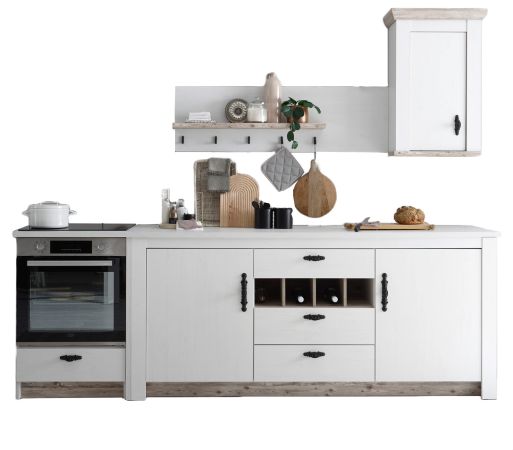 K�che Rovola in wei� Pinie Landhaus K�chenschrank Set 4-teilig 264 x 200 cm