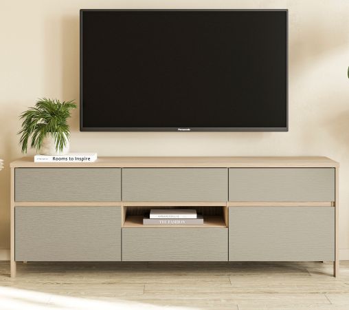 TV-Lowboard Finnes in Salbei und Eiche TV Unterteil skandinavisch 164 cm, Soft-Close