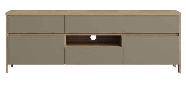 TV-Lowboard Finnes in Salbei und Eiche TV Unterteil skandinavisch 164 cm, Soft-Close
