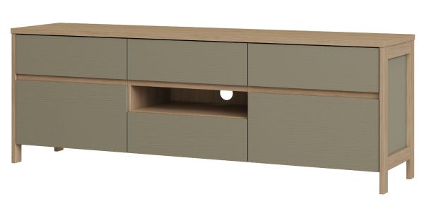 TV-Lowboard Finnes in Salbei und Eiche TV Unterteil skandinavisch 164 cm, Soft-Close