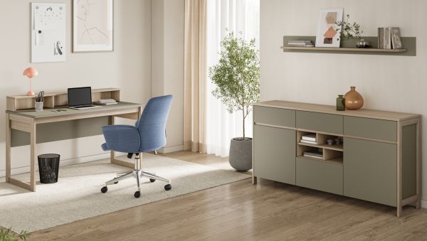 Wandboard Finnes in Salbei und Eiche Wandregal skandinavisch 150 cm