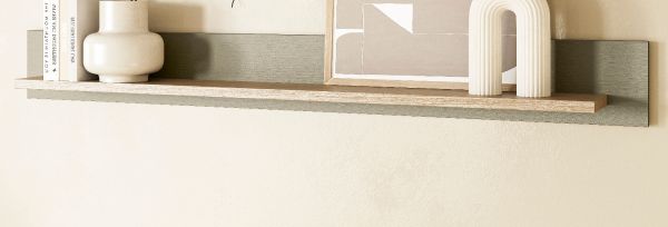 Wandboard Finnes in Salbei und Eiche Wandregal skandinavisch 180 cm