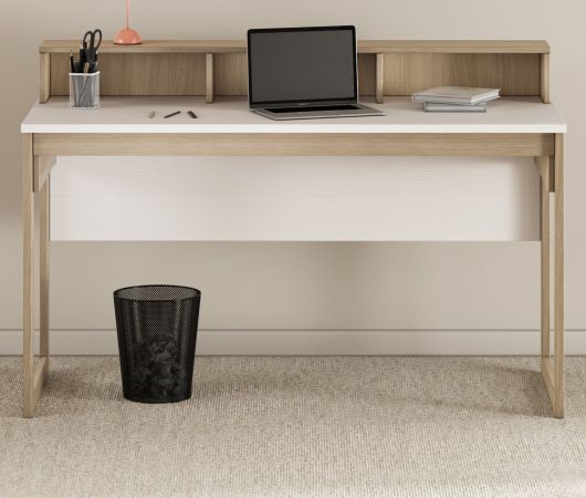 Schreibtisch Finnes in wei� und Eiche Laptoptisch skandinavisch 120 cm