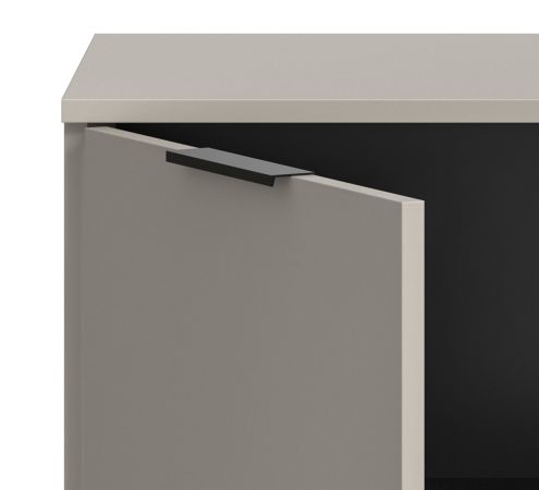 Highboard Morena in Kaschmir und Schwarz Kommode 150 x 112 cm, Soft-Close