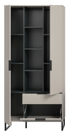 Stauraumschrank Morena in kaschmir und schwarz Mehrzweckschrank 90 x 192 cm, Soft-Close