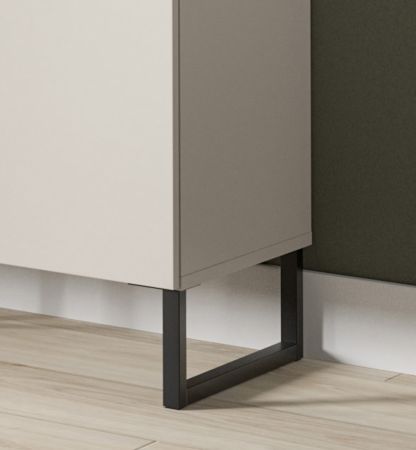 Wohnwand Morena in kaschmir und schwarz Wohnkombination 245 cm, Soft-Close