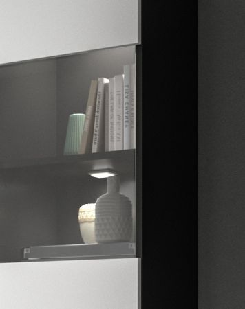 Wohnwand Cooper in wei� und grau Wohnkombination 3-teilig h�ngend / stehend 221 cm