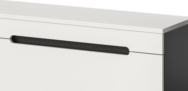 Wohnwand Cooper in wei� und grau Wohnkombination 3-teilig h�ngend / stehend 221 cm