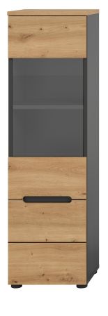 Vitrine Cooper in Artisan Eiche und grau h�ngend oder stehend 36 x 125 cm, Soft-Close