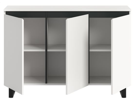 Sideboard Gelia in wei� und schwarz Kommode 120 x 84 cm, Soft-Close