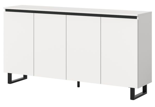 Sideboard Gelia in wei� mit schwarz Kommode 160 x 84 cm, Soft-Close