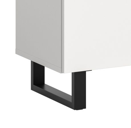 TV-Lowboard Gelia in wei� und schwarz TV Unterteil 188 x 65 cm, Soft-Close und Komforth�he