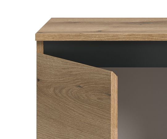 Sideboard Gelia in Evoke Eiche und schwarz Kommode 120 x 84 cm, Soft-Close