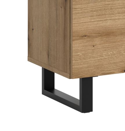 Sideboard Gelia in Evoke Eiche und schwarz Kommode 160 x 84 cm, Soft-Close