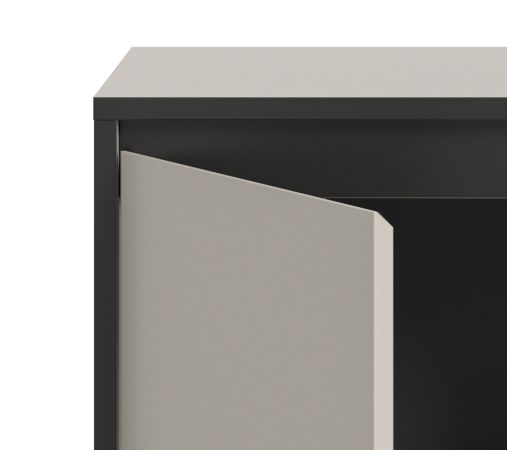 Kommode Torello in Kaschmir und Schwarz Sideboard 92 x 83 cm