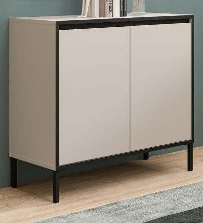 Kommode Torello in Kaschmir und Schwarz Sideboard 92 x 83 cm