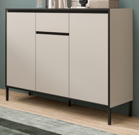 Sideboard Torello in Kaschmir und Schwarz Kommode 136 x 101 cm