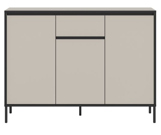 Sideboard Torello in Kaschmir und Schwarz Kommode 136 x 101 cm