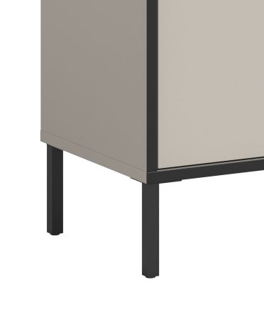 Sideboard Torello in Kaschmir und Schwarz Kommode 136 x 83 cm