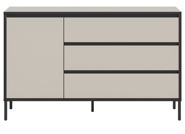 Sideboard Torello in Kaschmir und Schwarz Kommode 136 x 83 cm