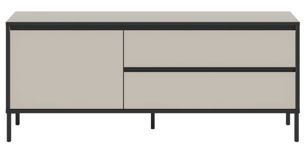 TV-Lowboard Torello in Kaschmir und Schwarz TV Unterteil mit Komforth�he 150 x 62 cm