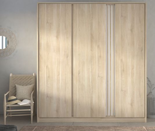 Parisot Kleiderschrank Escale6 in Eiche japanisch Dreht�renschrank 3-t�rig 185 x 203 cm