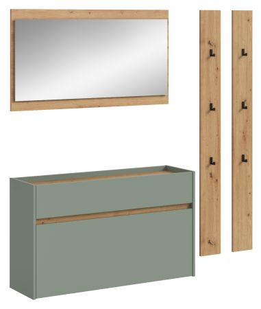 Garderobe Set 4-teilig Borga in Salbei und Artisan Eiche 172 x 197 cm